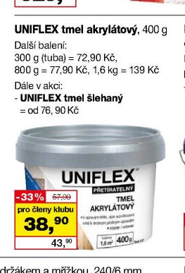 UNIFLEX tmel akrylátový, 400 g - Barvy a laky drogerie aktualniletaky.eu