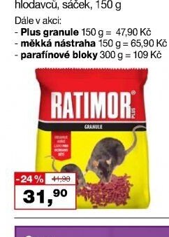 Ratimor Plus granule na hubení hlodavců, 150 g - Barvy a laky drogerie aktualniletaky.eu