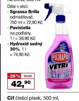 Pulirapid Vetri čistící přípravek na okna, 500 ml
