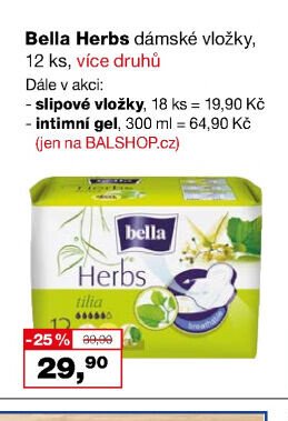 Bella Herbs dámské vložky