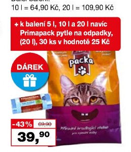 PACKA hrudkující stelivo