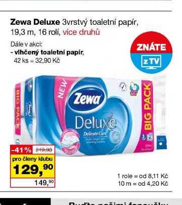 Zewa Deluxe toaletní papír