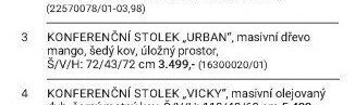 KONFERENČNÍ STOLEK „URBAN“, masivní dřevo mango, šedý kov, úložný prostor, Š/V/H: 72/43/72 cm
