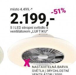 LED stropní svítidlo s ventilátorem LUFTIKU