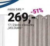 Závěs s kroužky VELOURS
