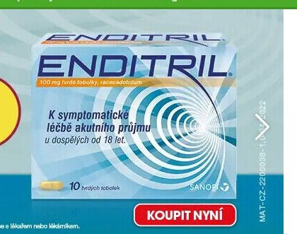 Enditril 100 mg tvrdé tobolky, racecadotrilum