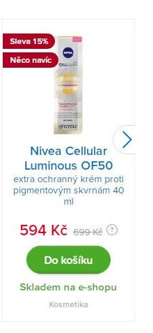 Nivea Cellular Luminous OF50 extra ochranný krém proti pigmentovým skvrnám 40 ml