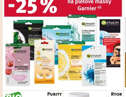Garnier pleťové masky