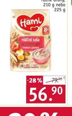 HAMI mléčná kaše, různé druhy, 210 g nebo 225 g