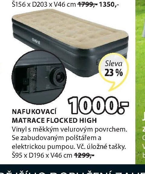 NAFUKOVACÍ MATRACE FLOCKED HIGH
