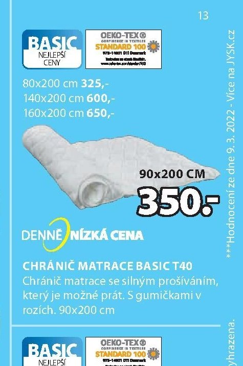 Chránič matrace BASIC T40