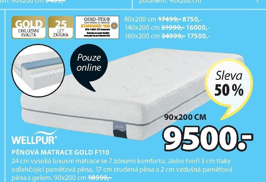 Pěnová matrace GOLD F110
