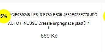 AUTO FINESSE Dressle impregnace plastů, 1 L
