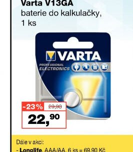 Varta V13GA baterie do kalkulačky, 1 ks