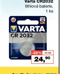 Varta CR2032 lithiová baterie, 1 ks