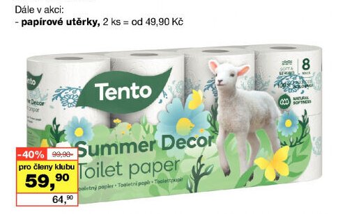 Tento 3vrstvý toaletní papír, 18,5 m, 8 rolí