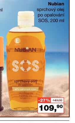 Nubian sprchový olej po opalování SOS, 200 ml