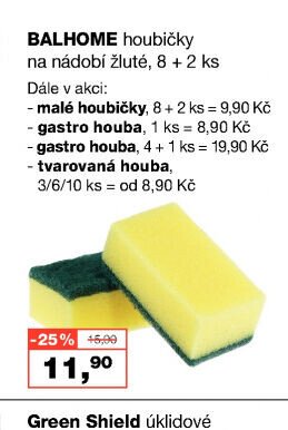 BALHOME houbičky na nádobí žluté