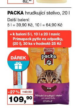 PACKA hrudkující stelivo