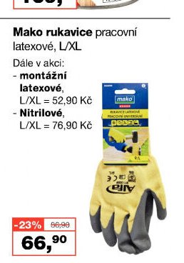 Mako rukavice pracovní latexové