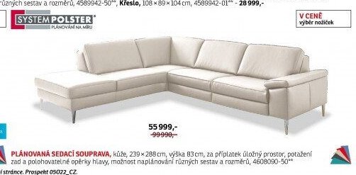 Plánovaná sedací souprava (bílá)