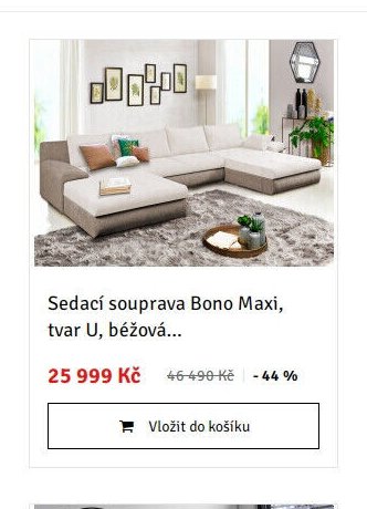 Sedací souprava Bono Maxi, tvar U, béžová