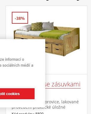 Postel se zásuvkami
