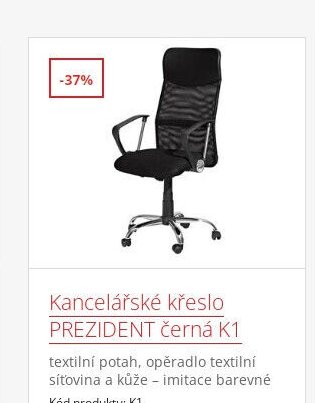 Kancelářské křeslo PREZIDENT černá K1
