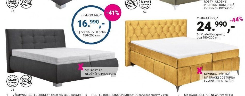 Postel Boxspring, cca 180/200 cm - Möbelix aktualniletaky.eu