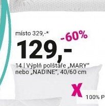 Výplň polštáře MARY nebo NADINE