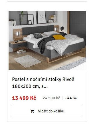 Postel s nočními stolky Rivoli 180x200 cm