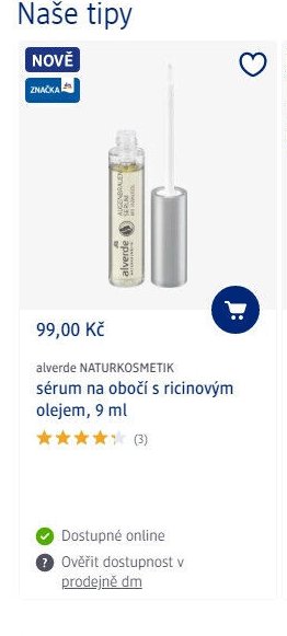 alverde NATURKOSMETIK sérum na obočí s ricinovým olejem, 9 ml - dm drogerie aktualniletaky.eu
