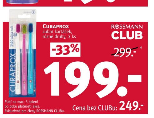Curaprox zubní kartáček 3 ks