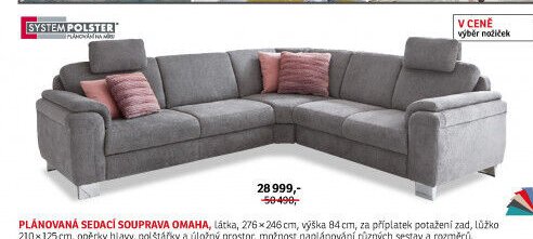 Plánovaná sedací souprava Omaha