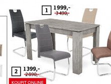 Jídelní stůl Inter, bílá, beton nebo dub sonoma