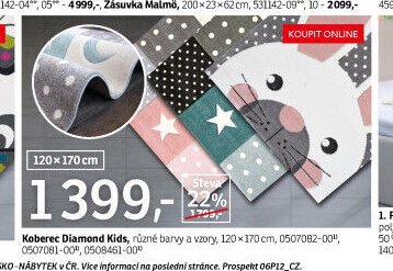 Koberec Diamond Kids, různé barvy a vzory, 120x170 cm