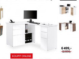 Rohový psací stůl