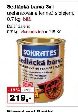 Sedlácká barva 3v1 uretanizovaná fermež s olejem, 0,7 kg, bílá - Barvy a laky drogerie aktualniletaky.eu