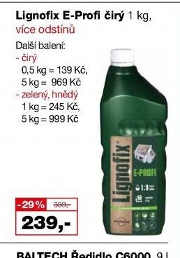 Lignofix E-Profi čirý 1 kg, více odstínů - Barvy a laky drogerie aktualniletaky.eu