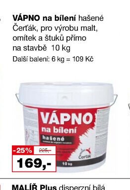VÁPNO na bílení hašené - Barvy a laky drogerie aktualniletaky.eu