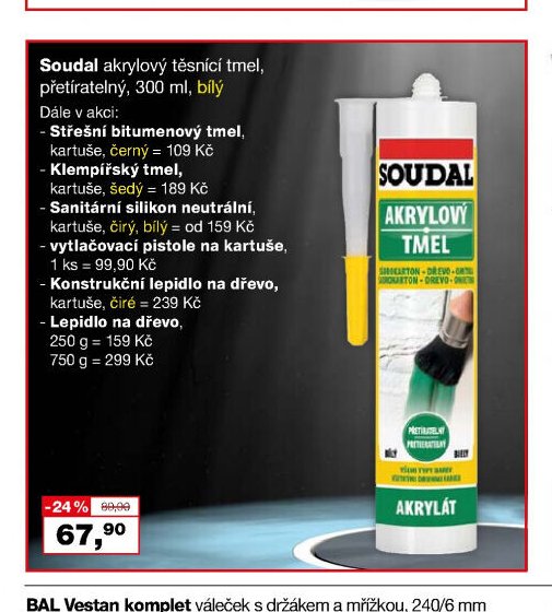 Soudal akrylový těsnící tmel - Barvy a laky drogerie aktualniletaky.eu