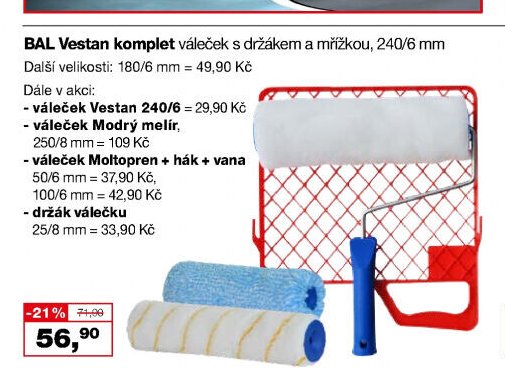 BAL Vestan komplet váleček s držákem a mřížkou - Barvy a laky drogerie aktualniletaky.eu