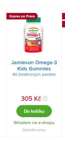 Jamieson Omega-3 Kids Gummies 60 želatinových pastilek