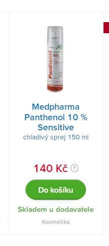 Medpharma Panthenol 10 % Sensitive chladivý sprej 150 ml