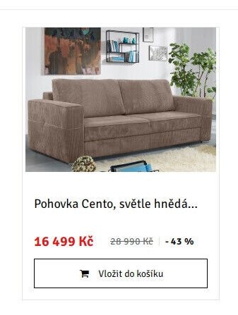 Pohovka Cento, světle hnědá...