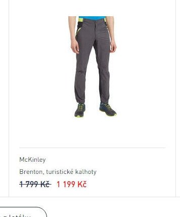 McKinley Brenton, turistické kalhoty