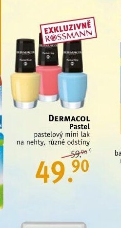 DERMACOL Pastel pastelový mini lak na nehty