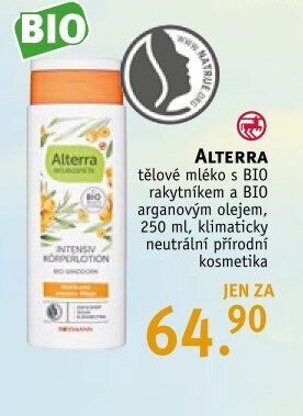 ALTERRA tělové mléko s BIO rakytníkem a BIO arganovým olejem