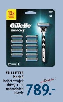 Gillette Mach3 holicí strojek 3břity + 11 náhradních hlavic