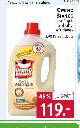 Omino Bianco prací gel, 2 druhy, 40 dávek